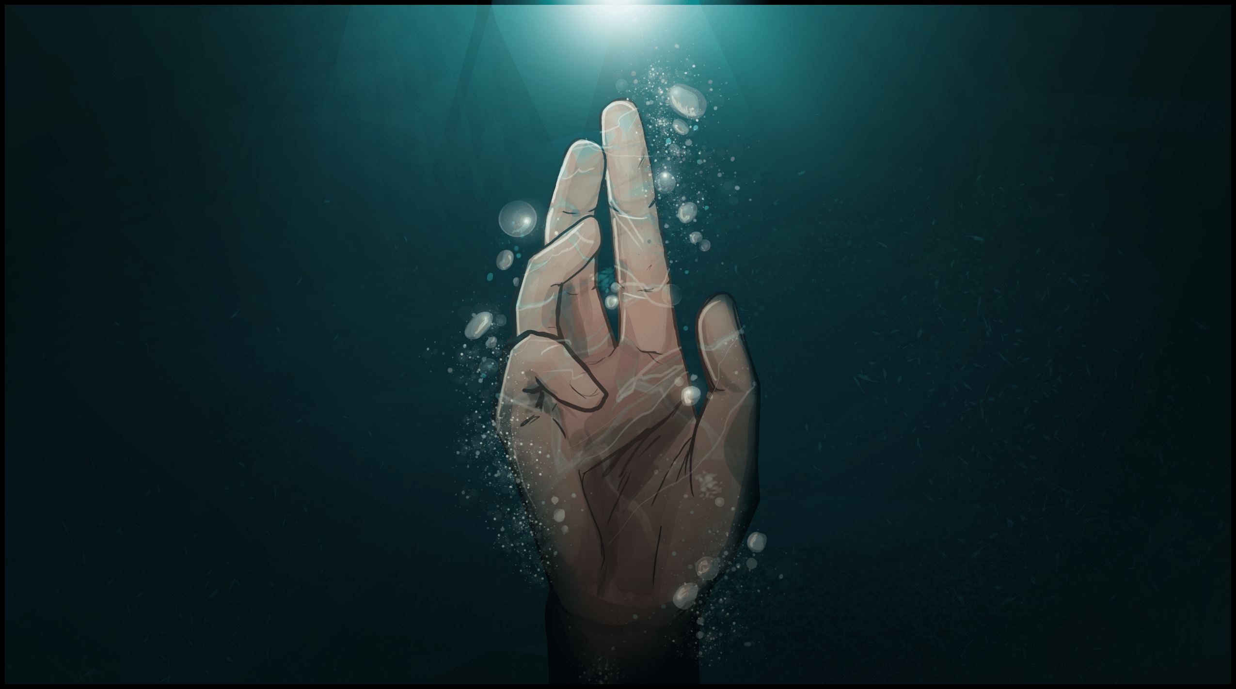 Тонущий человек под водой