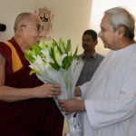 Dalai Lama with Chief Minister Naveen Patnaik at Naveen Niwas in Bhubaneswar