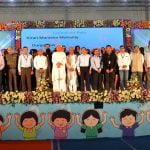 Chief minister Naveen Pattnaik at state level children's day festival in Bhubaneswar on Tuesday.