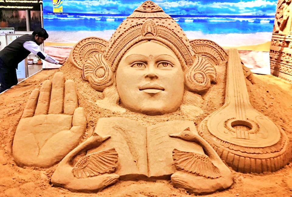 Sand artist Sudarshan Pattnaik creation on Puri beach