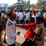 Congress demonstration clash with police over kunduli gangrape suicide case