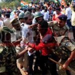 Congress demonstration clash with police over kunduli gangrape suicide case