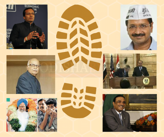 shoe hurled collage george bush, naveen jindal, arvind kejriwal, manmohan singh, tammanah bhatia, asif ali zardari