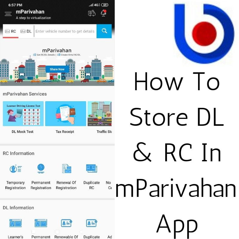 How To Store DL & RC In mParivahan App