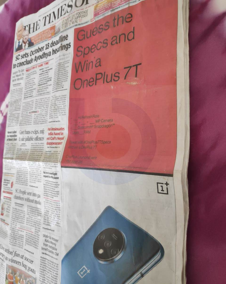 oneplus 7t guess the specs toi ad