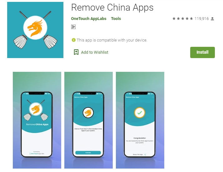 'Remove China Apps' App Taken Down From Google Play Store - odishabytes