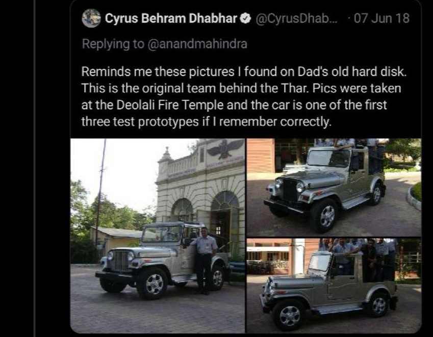 anand mahindra father of thar son