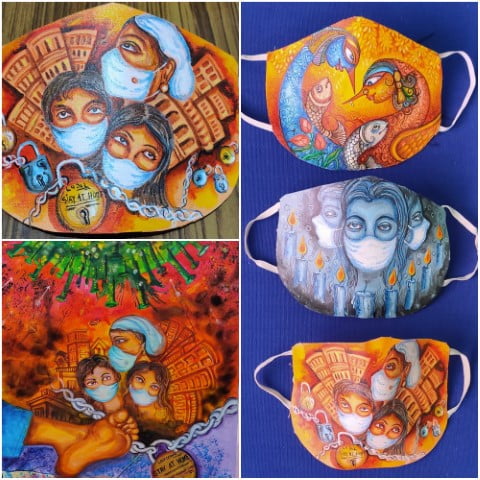 Bhubaneswar Based Artist Spreads Awareness On Coronavirus With Paintings On Masks Odisha Bytes