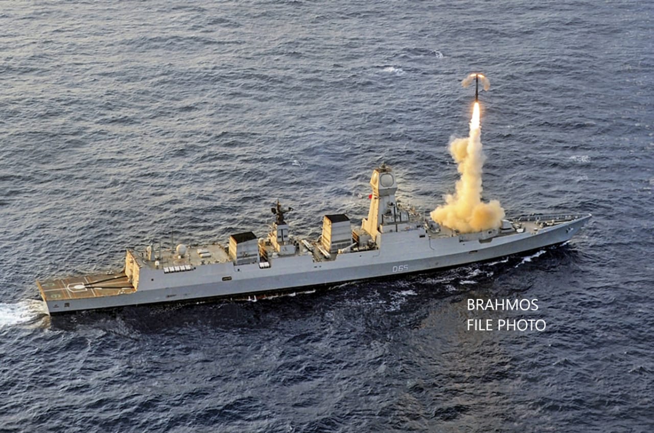 Brahmos missile test fire Navy ship