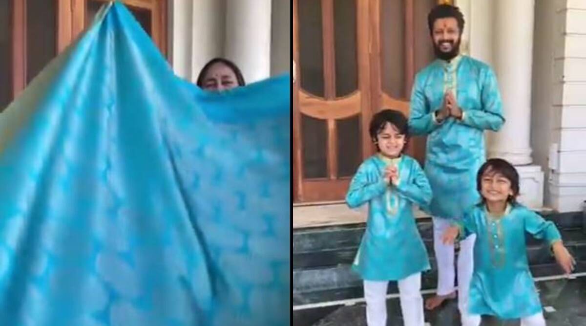 Riteish & His Sons In Uniformed Diwali Attire Made From Mom’s Saree