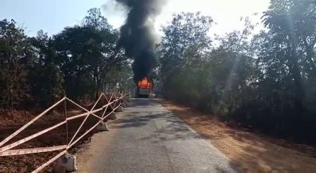 private bus fire Kandhamal