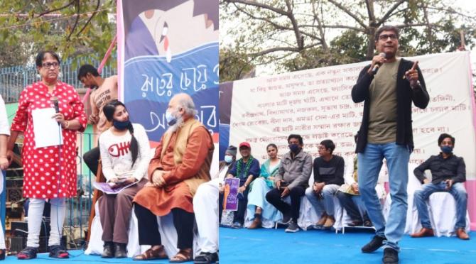 Bengal artistes agitation against BJP