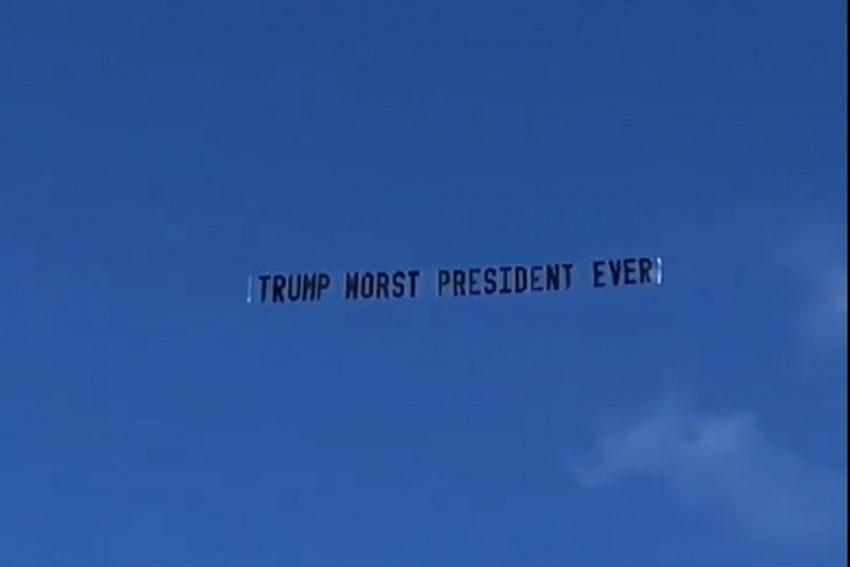 trump worst president banner