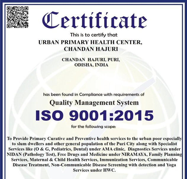 ISO Certification For Four Urban Health Centres In Odisha's Puri