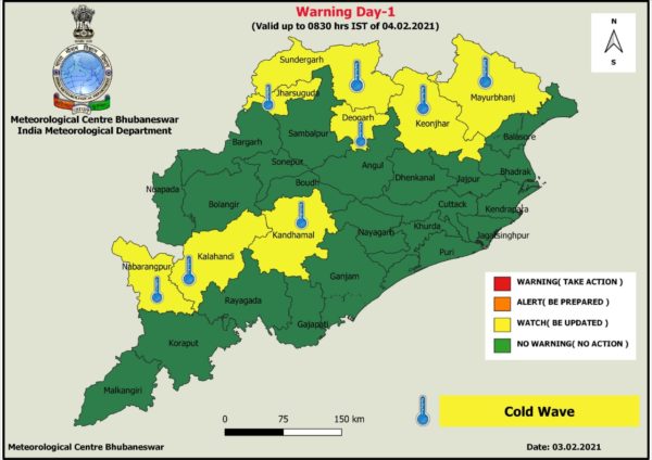 Cold Wave Forecast For 8 Odisha Districts