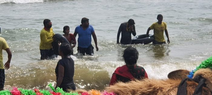 [Watch] Lifeguards Save Tourists From Drowning In Puri Sea
