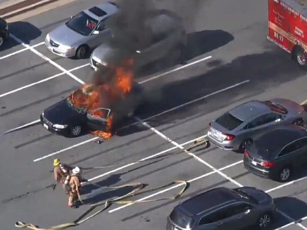 car in flames
