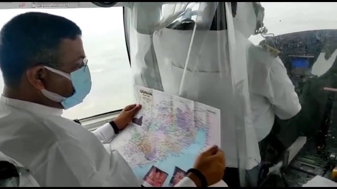 Aerial survey by Union Minister Dharmendra Pradhan
