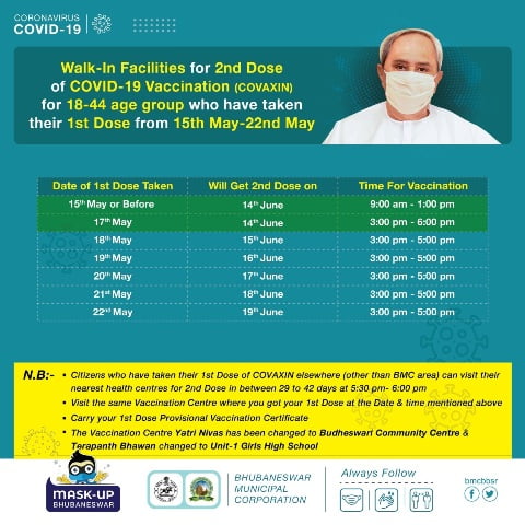 second dose COVID vaccination schedule BMC