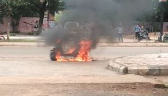 Scooty fire Bhubaneswar