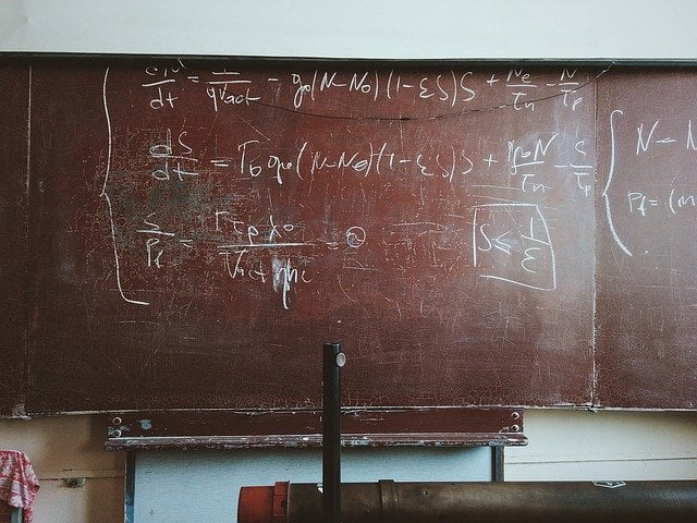 maths classroom blackboard
