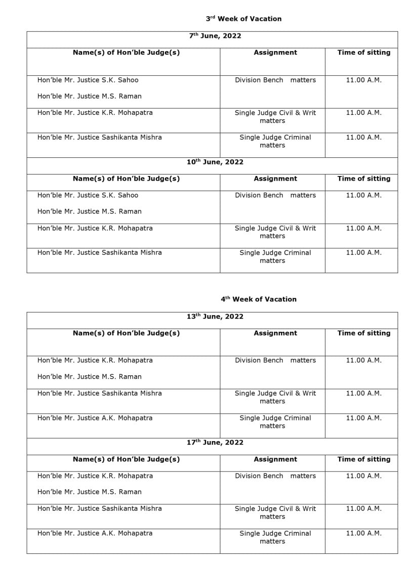 orissa-high-court-releases-list-of-benches-for-summer-vacation