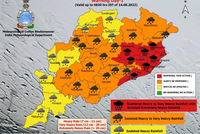 Low Pressure Triggers Heavy Rainfall In Odisha; Red Warning Issued