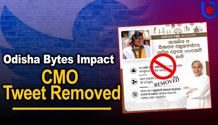 Odisha Bytes Impact: CMO Removes Tweet On SEBC With Dangaria Kandha ...