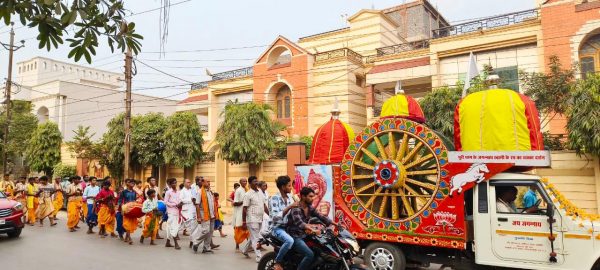 Wheel Of Lord Jagannath Puri’s Nandighosh Rath Adored In Chhatisgarh’s Raipur