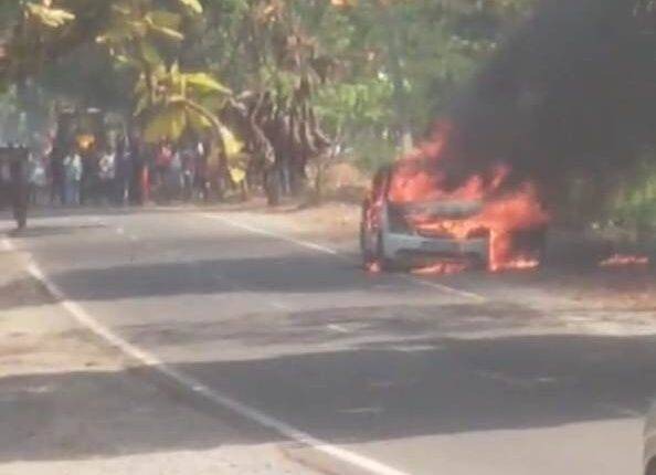 Moving Car Burnt To Ashes In Odisha’s Dhenkanal, No Injuries Reported