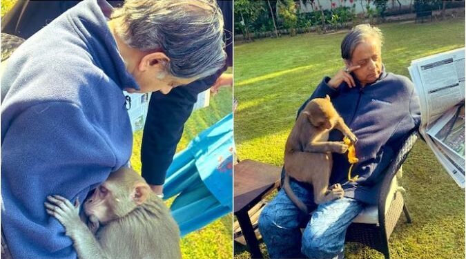 Shashi Tharoor & monkey