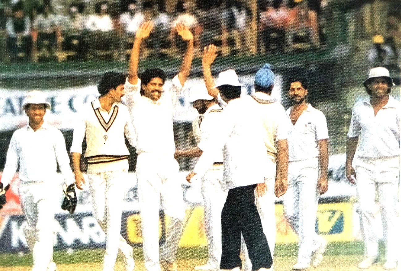 Kapil Dev 300th Test wicket at Barabati